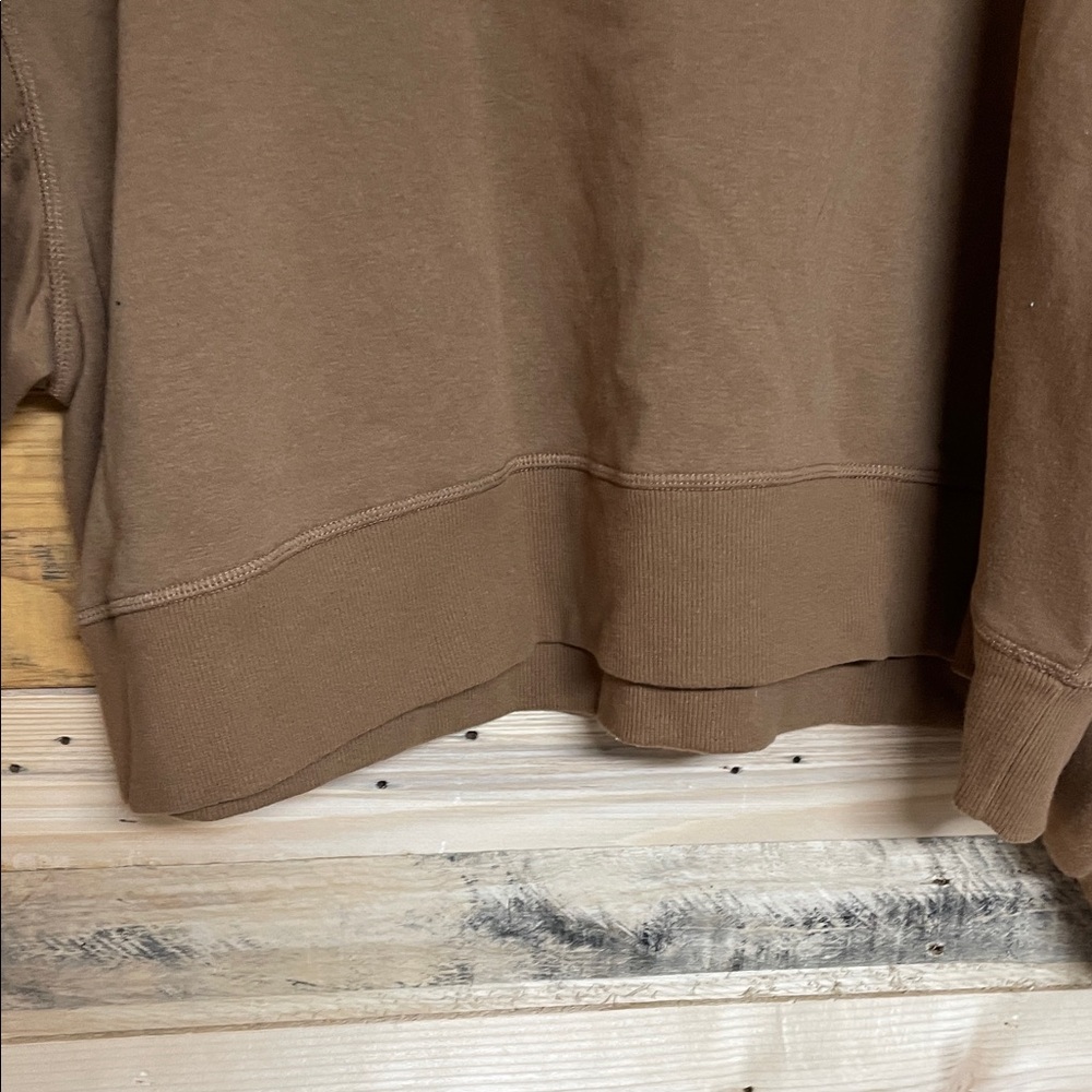Zenana Outfitters size XL Brown Boxy Cropped Soft Crewneck Sweatshirt - Picture 3 of 7